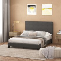 Kaniel tufted upholstered low store profile platform bed